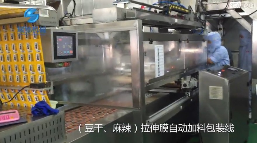 豆干、麻辣拉伸膜自動加料包裝線